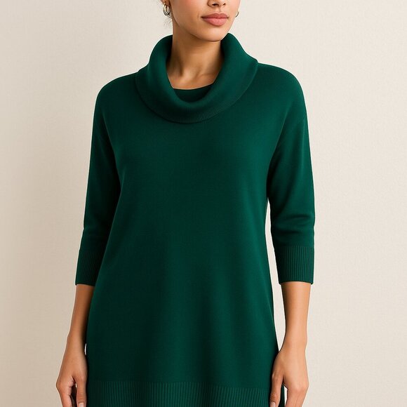 Chico’s Karmin Cowl Neck Silk Blend Sweater Size 12 - Picture 1 of 8